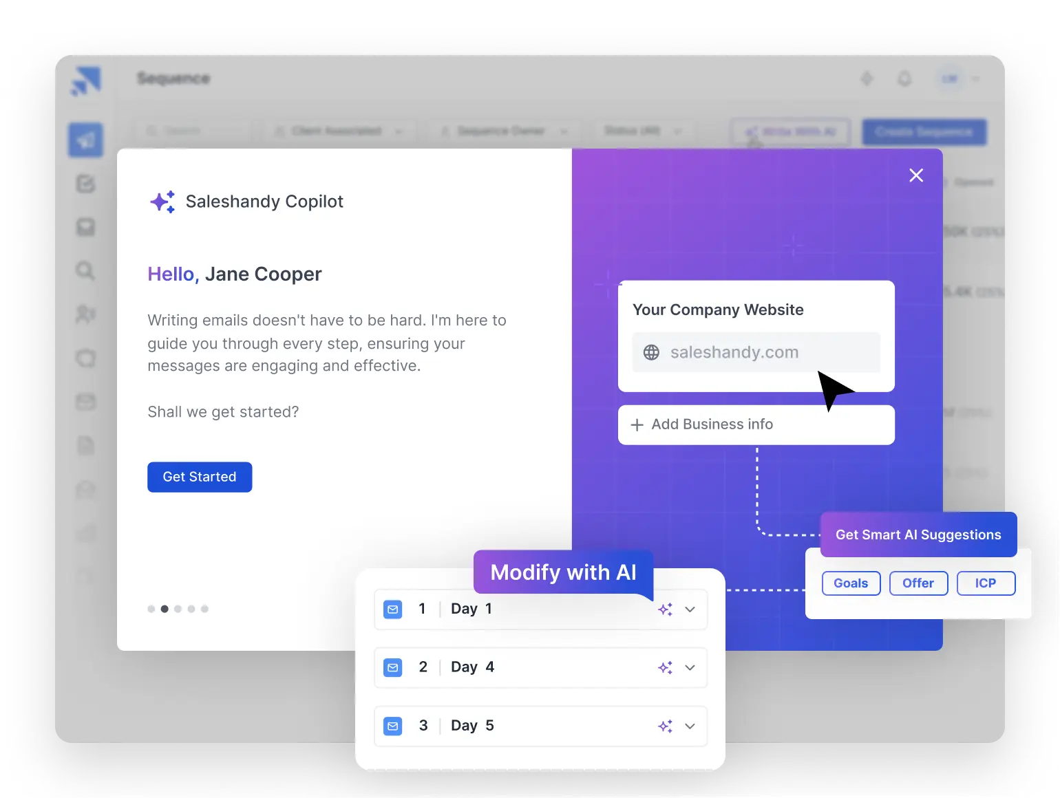 let AI write your outreach interface